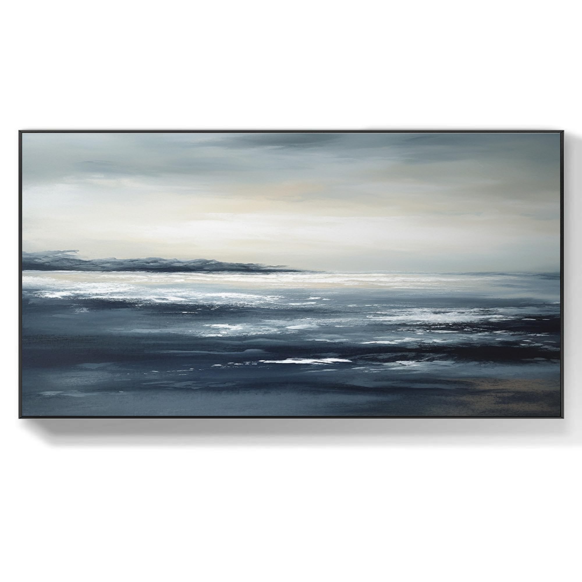 Amazon.com: ‎UYLHJKLZ Original Blue Abstract Ocean Oil Painting